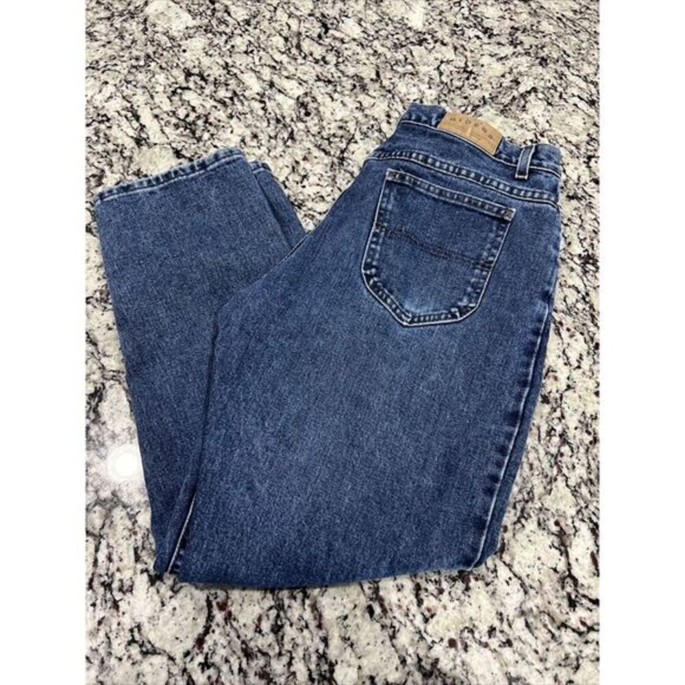 Riders by Lee Jeans Womens 14p Petite Blue Tapered Mom Jeans (Rare Patch Error!)